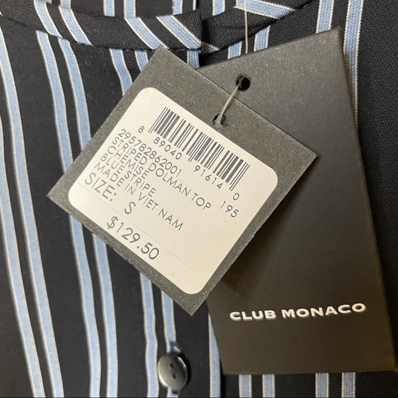 Club Monaco Striped Dolman Striped Button Down Top - Picture 6 of 8